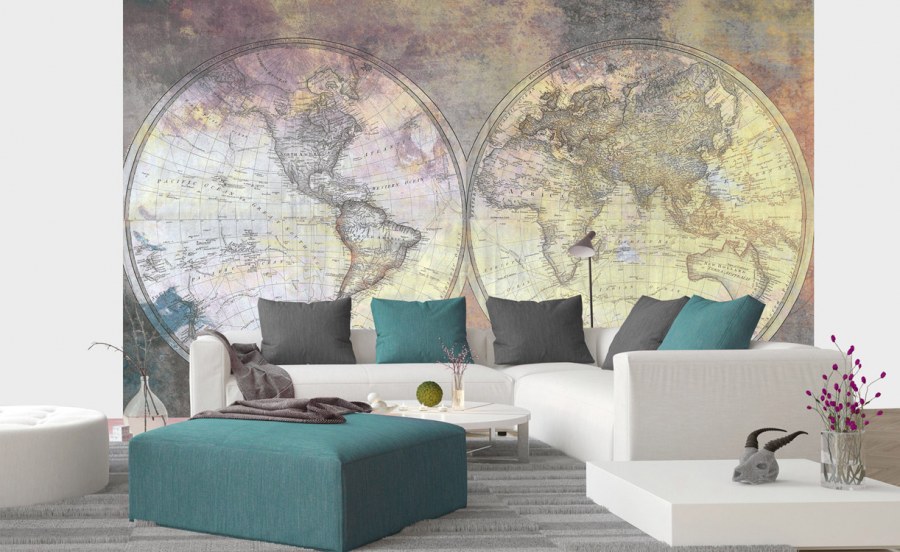 Vliesová fototapeta abstraktní mapa světa globus | Lepidlo zdarma - Fototapety vliesové