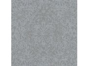 Šedostříbrná vliesová tapeta s damaškovým vzorem EE3105 | Lepidlo zdarma