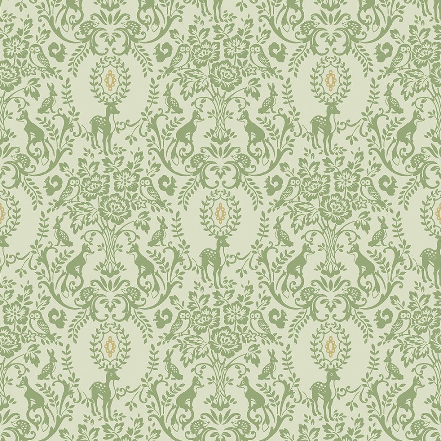 Zelená dětská tapeta myslivecký ornament JS3312 | Lepidlo zdarma - Tapety Jack´N Rose