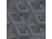 Šedá geometrická mramorovaná vliesová omyvatelná tapeta na zeď 234709 | Lepidlo zdarma