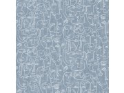Vliesová grafická modrá tapeta - tváře, obličeje 241201 | Lepidlo zdarma Tapety Vavex - Tapety Premium Selection