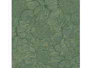 Zelená vliesová tapeta s květy A56403 | Lepidlo zdarma
