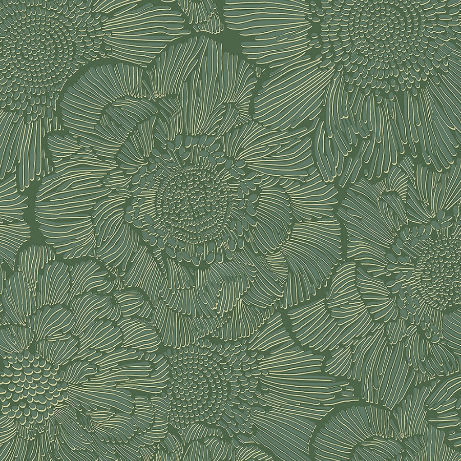 Zelená vliesová tapeta s květy A56403 | Lepidlo zdarma - Tapety Vavex 2024