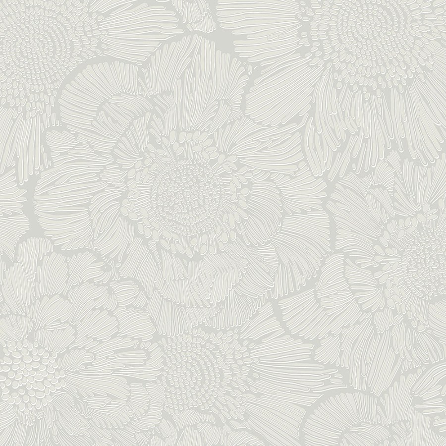 Bílá vliesová tapeta s květy A56401 | Lepidlo zdarma