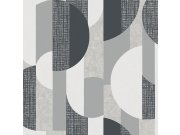 Geometrická šedá vliesová tapeta A56302 | Lepidlo zdarma