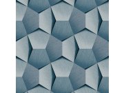 Geometrická modrá vliesová tapeta A54603 | Lepidlo zdarma