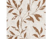 Bílo-měděná vliesová tapeta s květy A48303 | Lepidlo zdarma