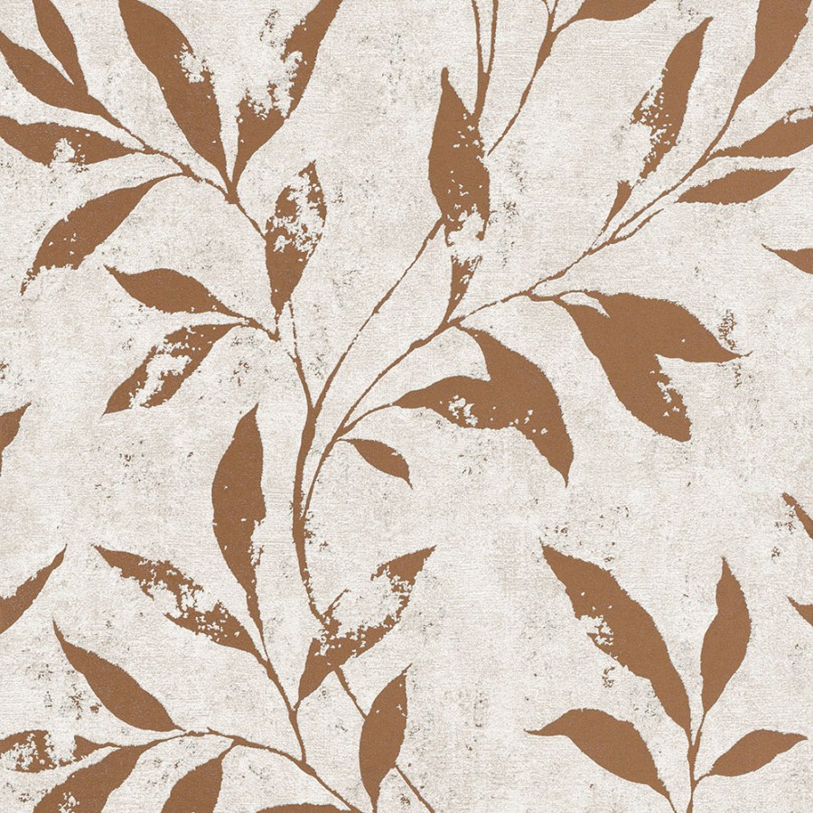 Bílo-měděná vliesová tapeta s květy A48303 | Lepidlo zdarma - Tapety Vavex 2024