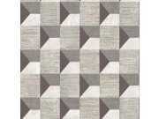 Geometrická šedá vliesová tapeta A48702 | Lepidlo zdarma