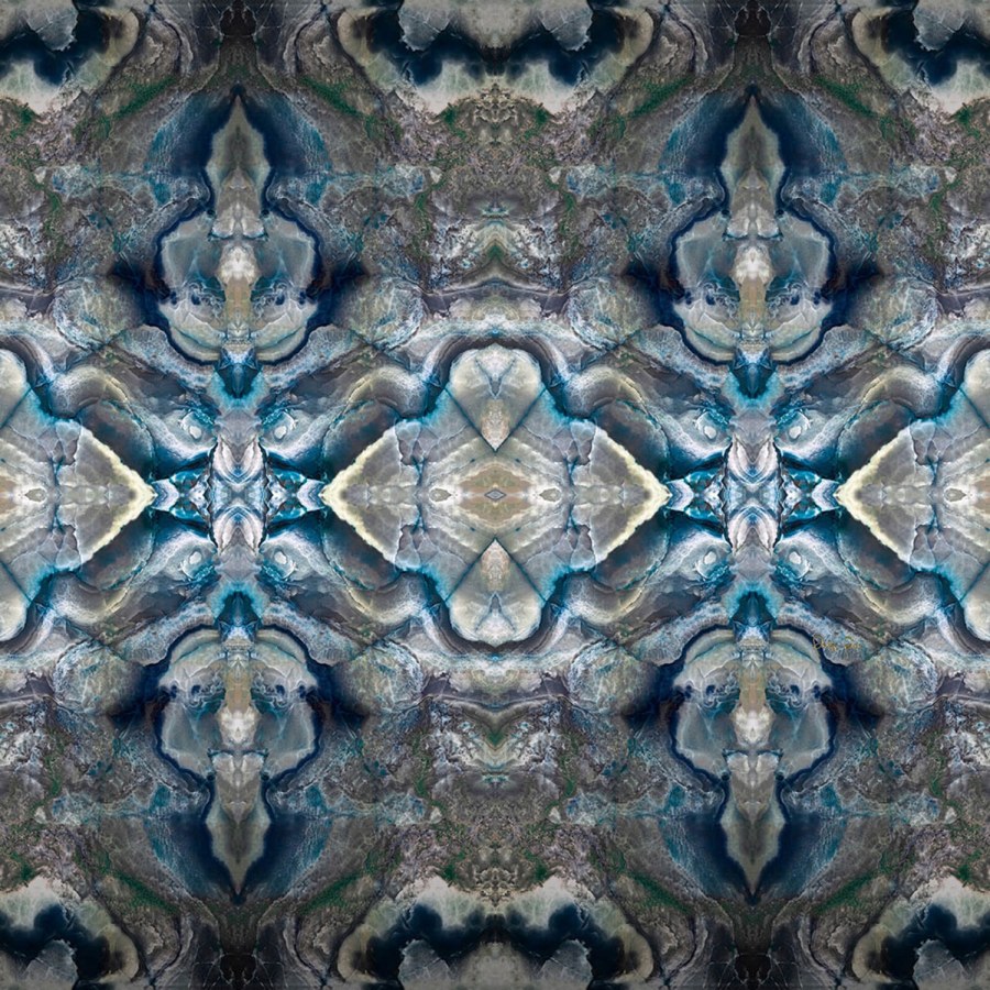 Šedo-modrá abstraktní obrazová vliesová tapeta Z80076 Philipp Plein 300x300 cm - Philipp Plein