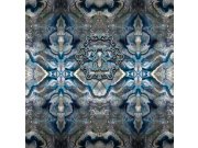 Šedo-modrá abstraktní obrazová vliesová tapeta Z80075 Philipp Plein 300x300 cm