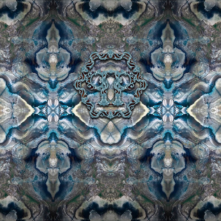 Šedo-modrá abstraktní obrazová vliesová tapeta Z80075 Philipp Plein 300x300 cm - Philipp Plein