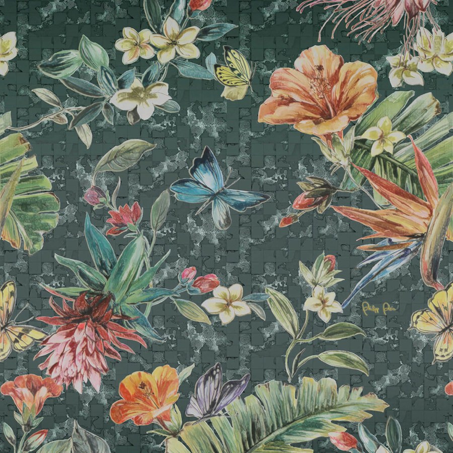 Obrazová vliesová tapeta s exotickými květinami Z80065 Philipp Plein 300x300 cm - Philipp Plein