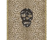 Leopardí obrazová vliesová tapeta lebka s krystaly Z80081 Philipp Plein 100x300 cm