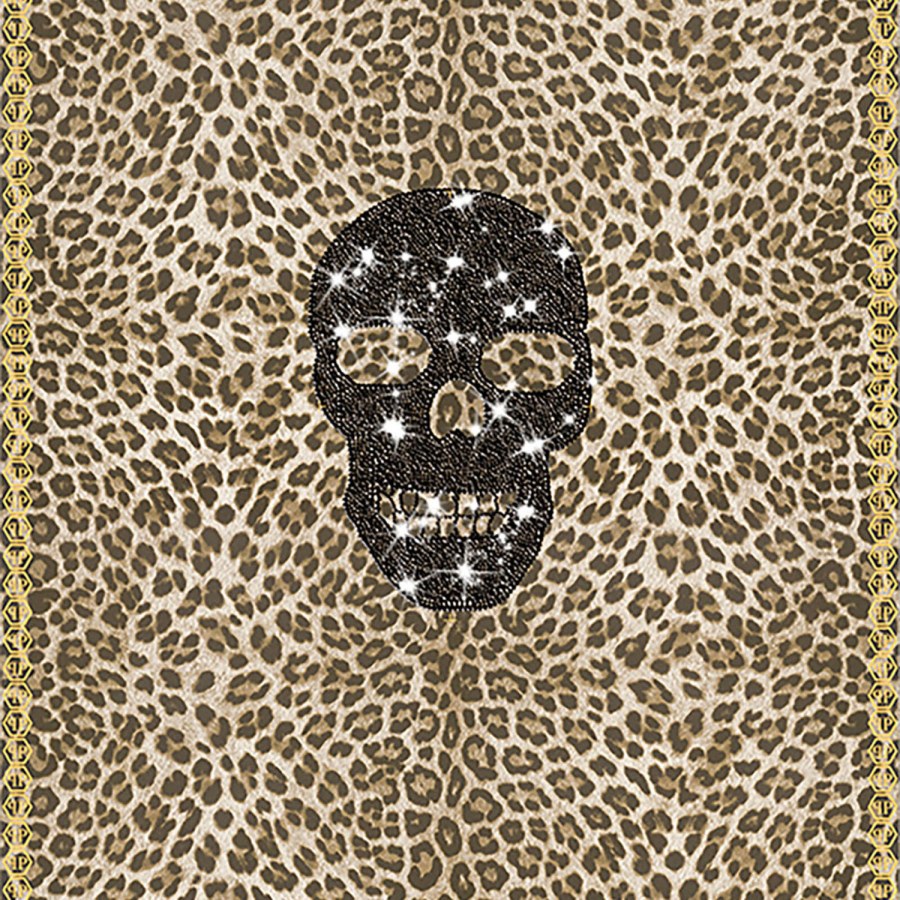 Leopardí obrazová vliesová tapeta lebka s krystaly Z80081 Philipp Plein 100x300 cm - Philipp Plein