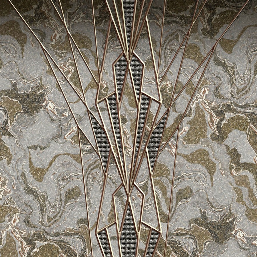Obrazová vliesová tapeta šedý mramor Z8082 Philipp Plein 300x300 cm - Philipp Plein