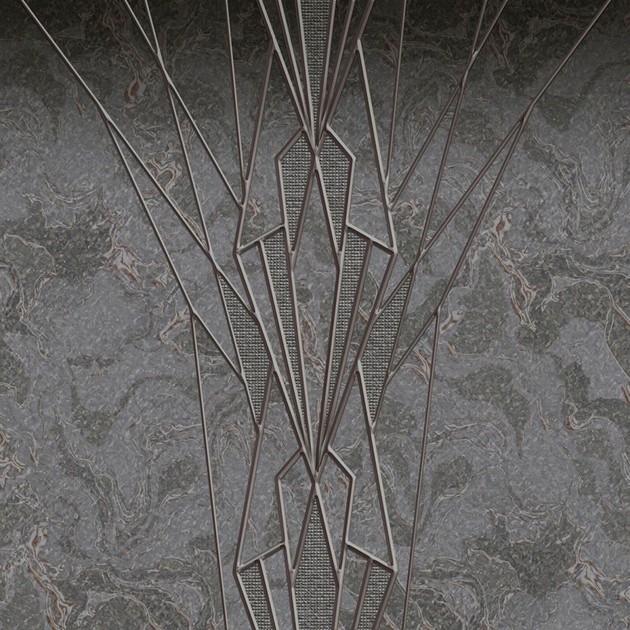 Obrazová vliesová tapeta šedý mramor Z8080 Philipp Plein 300x300 cm - Philipp Plein