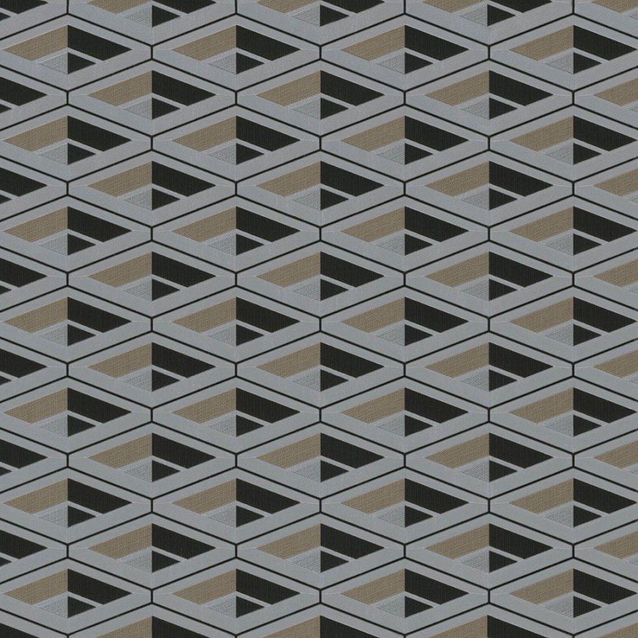 Luxusní stříbrná geometrická vliesová tapeta na zeď Z76006 Vision - Vision