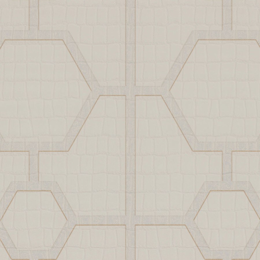 Krémová geometrická vliesová tapeta s vinylovým povrchem Z80028 Philipp Plein - Philipp Plein