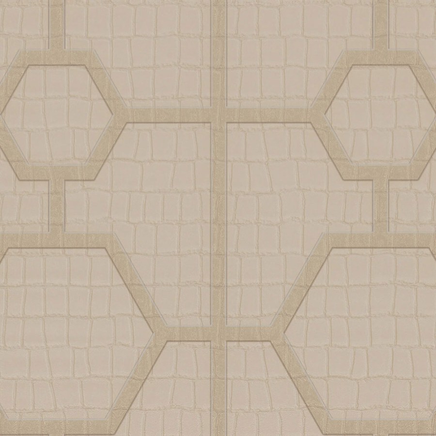 Béžová geometrická vliesová tapeta s vinylovým povrchem Z80030 Philipp Plein - Philipp Plein