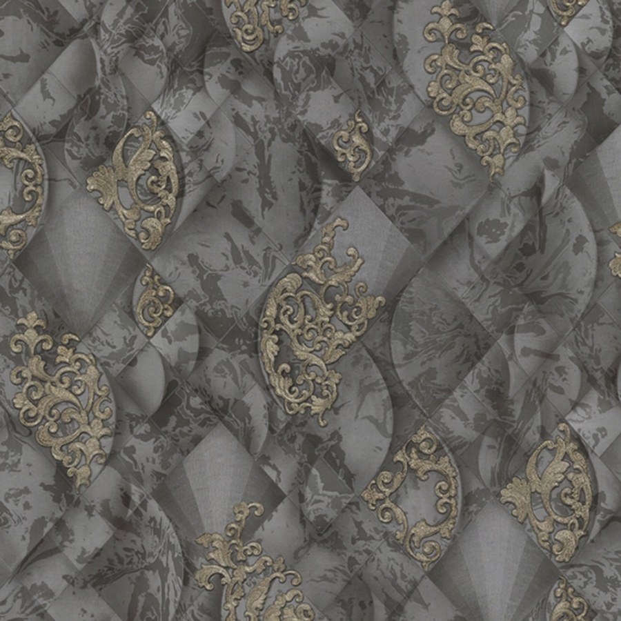 Luxusní šedo-černá vliesová tapeta s ornamenty M31926 Magnifica Murella - Magnifica Murella