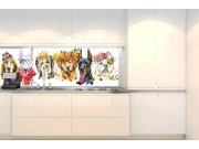 Samolepicí fototapeta do kuchyně KI-180-110 Fototapeta do kuchyně Portrét psů | 180 x 60 cm Samolepící fototapety - Na kuchyňskou linku