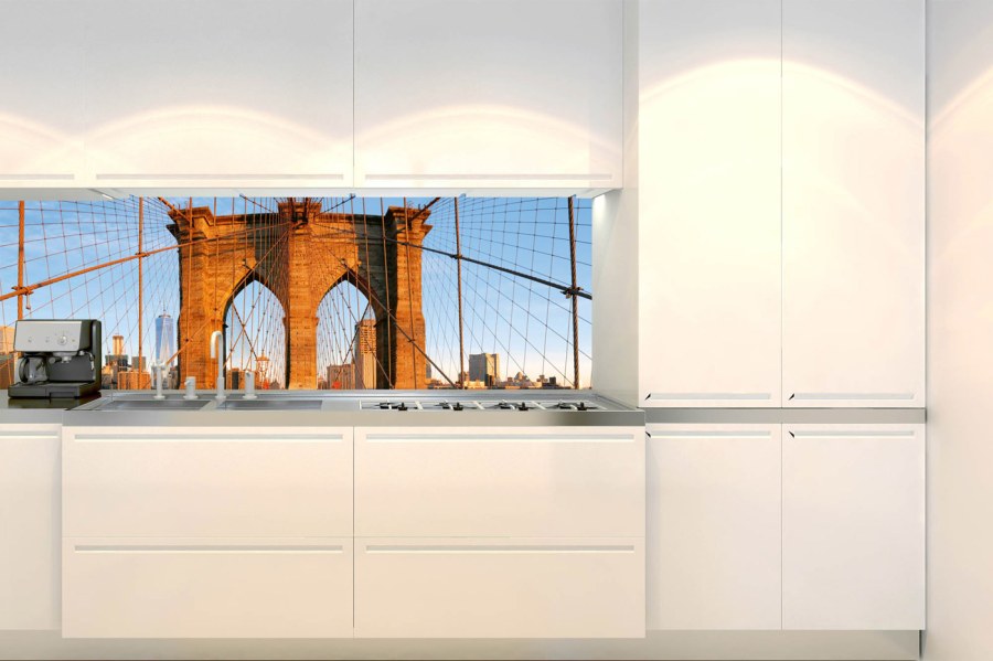 Samolepící fototapety - Na kuchyňskou linku - Samolepicí fototapeta do kuchyně KI-180-116 Brooklyn Bridge | 180 x 60 cm Samolepicí fototapeta do kuchyně KI-180-116 Brooklyn Bridge | 180 x 60 cm - Na kuchyňskou linku