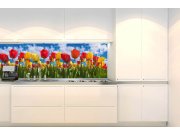 Samolepicí fototapeta do kuchyně KI-180-131 Pole tulipánů | 180 x 60 cm Samolepící fototapety - Na kuchyňskou linku