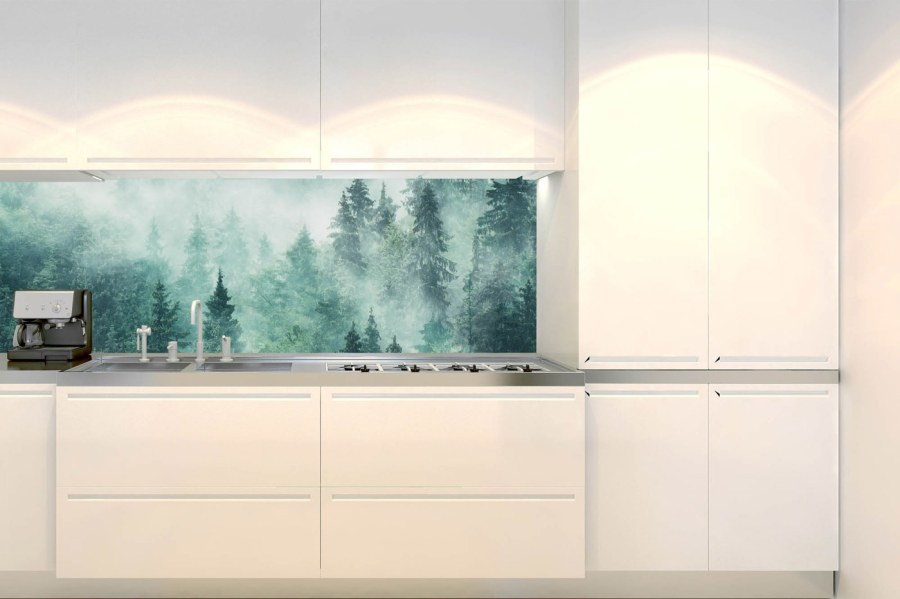 Samolepicí fototapeta do kuchyně KI-180-140 Mlha v lese | 180 x 60 cm - Na kuchyňskou linku