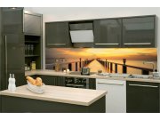 Samolepicí fototapeta do kuchyně KI-260-114 Dřevěný most | 260 x 60 cm Samolepící fototapety - Na kuchyňskou linku