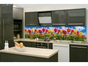 Samolepicí fototapeta do kuchyně KI-260-131 Pole tulipánů | 260 x 60 cm Samolepící fototapety - Na kuchyňskou linku