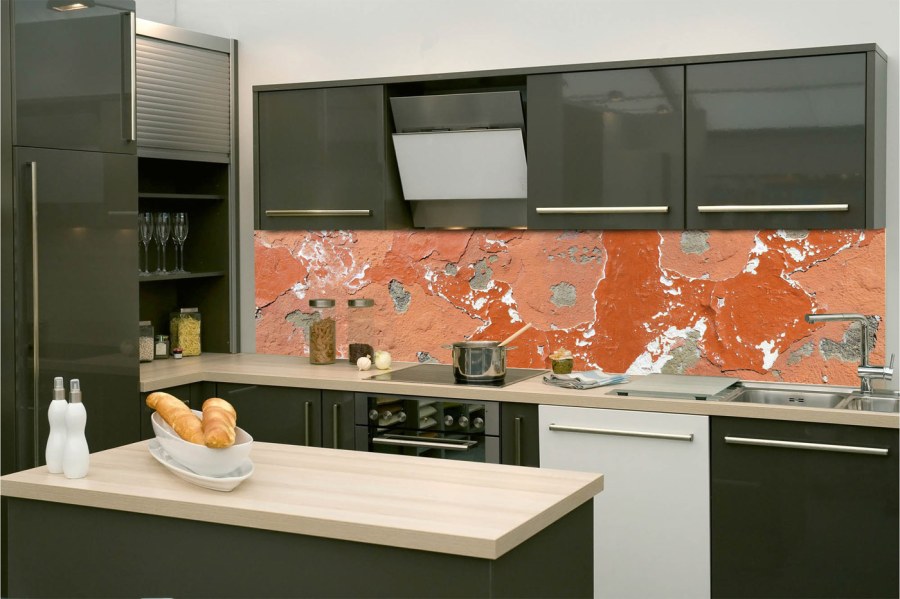 Samolepicí fototapeta do kuchyně KI-260-149 Rozbitá zed | 260 x 60 cm - Na kuchyňskou linku