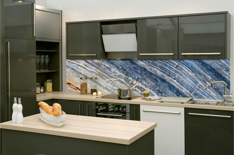 Samolepicí fototapeta do kuchyně KI-260-154 Žíhaný mramor | 260 x 60 cm - Na kuchyňskou linku