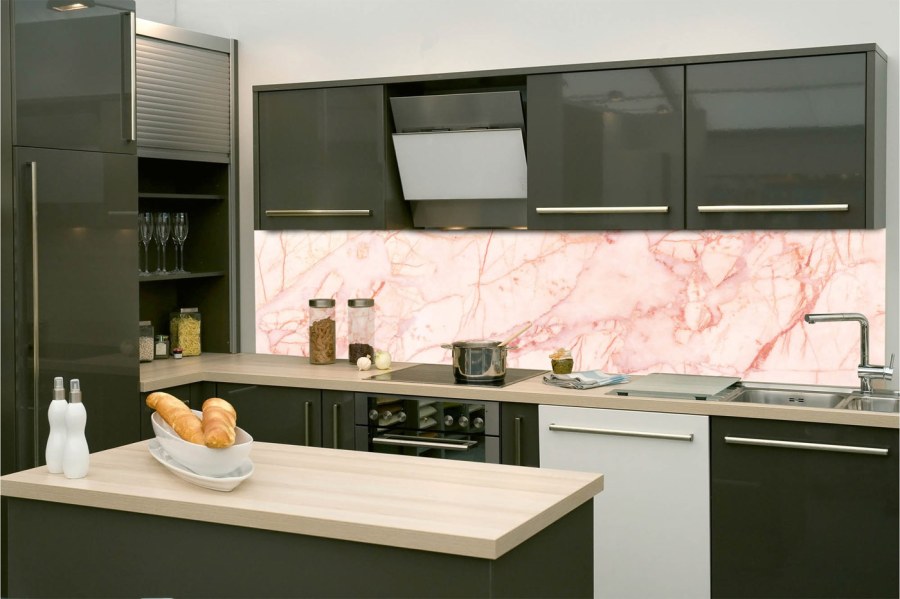 Samolepicí fototapeta do kuchyně KI-260-157 Růžový mramor | 260 x 60 cm