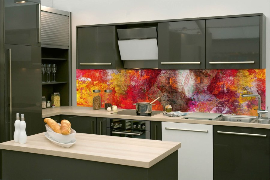 Samolepicí fototapeta do kuchyně KI-260-160 Abstraktní zeď | 260 x 60 cm