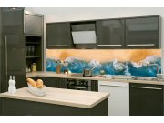 Samolepicí fototapeta do kuchyně KI-260-163 Modrý oceán | 260 x 60 cm Samolepící fototapety - Na kuchyňskou linku