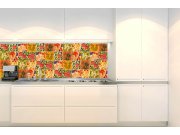Samolepicí fototapeta do kuchyně KI-180-166 Malované kachličky | 180 x 60 cm Samolepící fototapety - Na kuchyňskou linku
