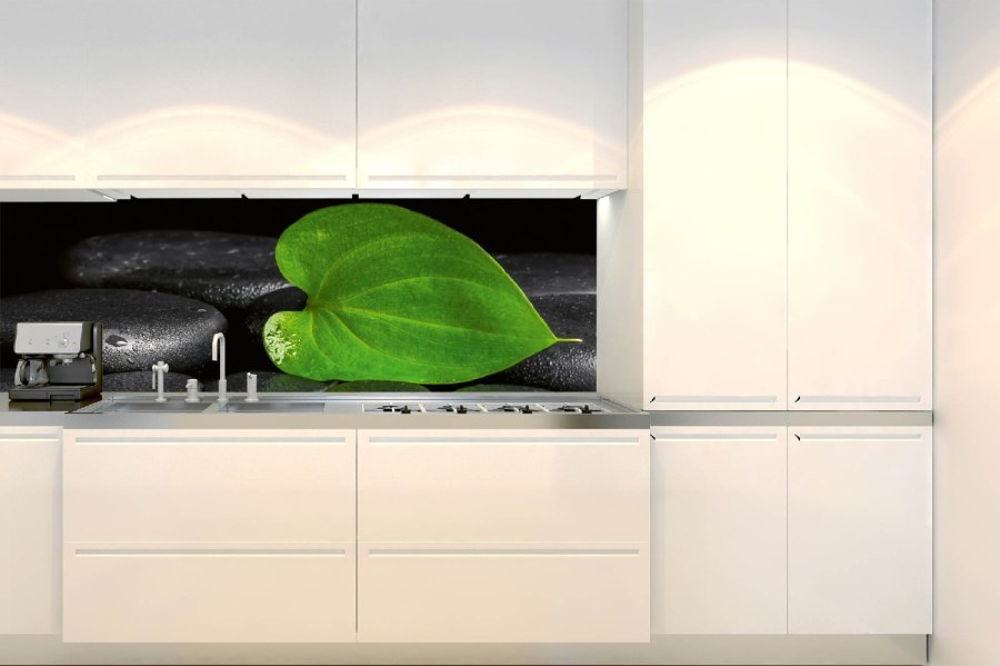 Samolepicí fototapeta do kuchyně KI-180-169 Zelený list | 180 x 60 cm - Na kuchyňskou linku