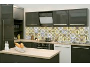 Samolepicí fototapeta do kuchyně KI-260-164 Žluté kachličky | 260 x 60 cm Samolepící fototapety - Na kuchyňskou linku
