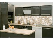 Samolepicí fototapeta do kuchyně KI-260-168 Béžové kachličky | 260 x 60 cm Samolepící fototapety - Na kuchyňskou linku