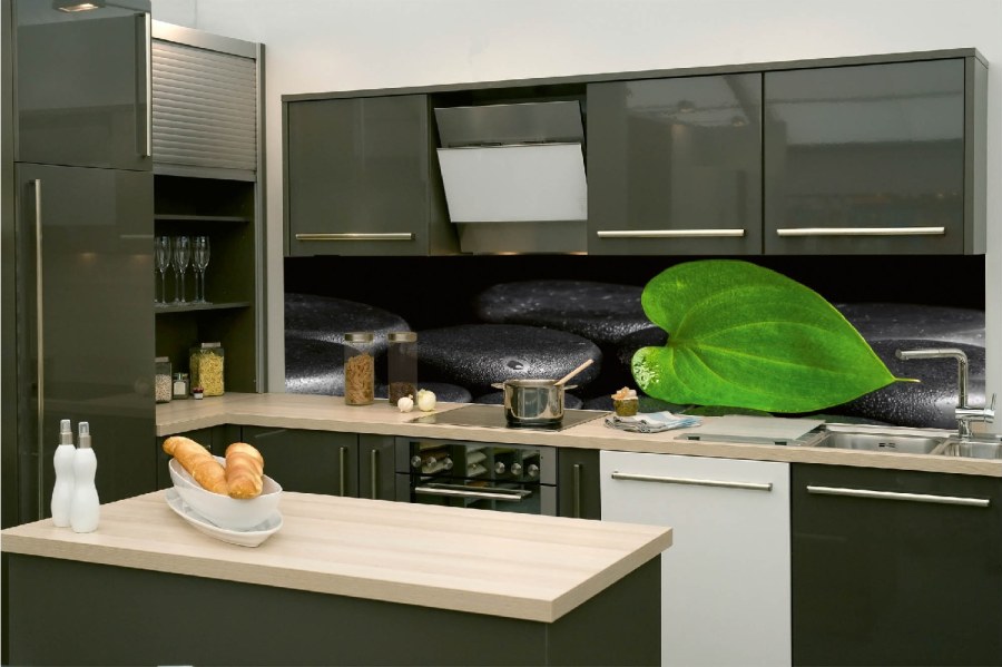 Samolepicí fototapeta do kuchyně KI-260-169 Zelený list | 260 x 60 cm - Na kuchyňskou linku
