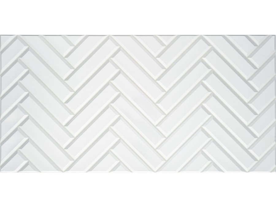 3D obkladový PVC panel imitace parketový vzor bílý - Obkladové 3D panely
