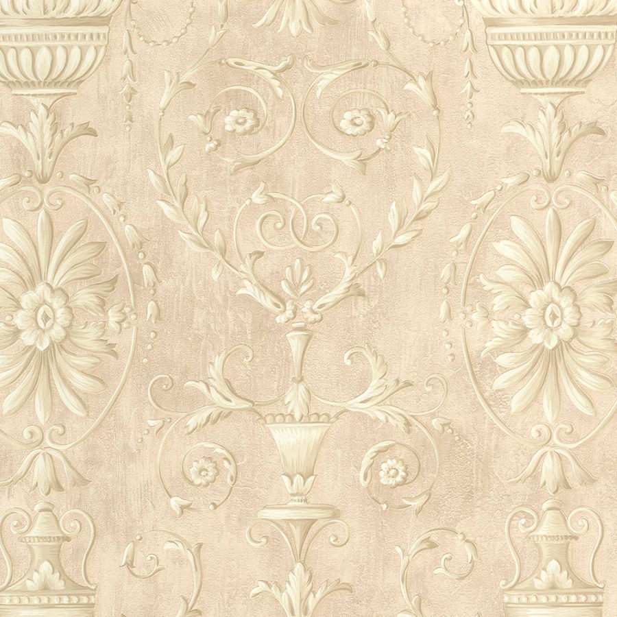 Luxusní vliesová tapeta se zámeckými ornamenty na béžovém štukovém podkladu | 27402 | Lepidlo zdarma