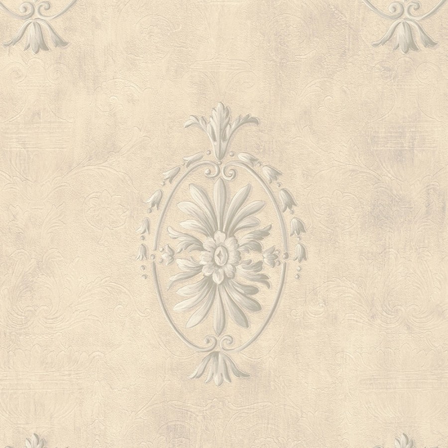 Luxusní vliesová tapeta se zámeckými ornamenty na béžovém štukovém podkladu | 27506 | Lepidlo zdarma
