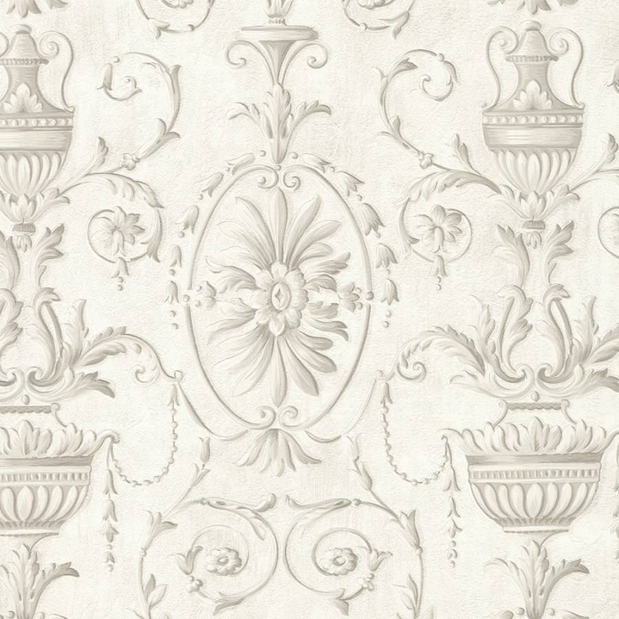 Luxusní vliesová tapeta se zámeckými ornamenty na krémovém štukovém podkladu | 27407 | Lepidlo zdarma