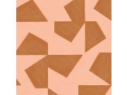 Hnědo-růžová vliesová tapeta s geometrickým retro vzorem 318041 Twist Eijffinger Tapety Eijffinger - Twist