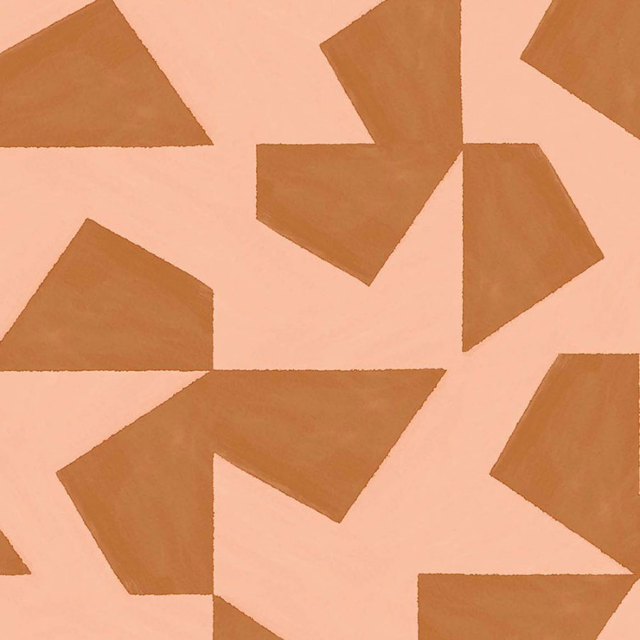 Hnědo-růžová vliesová tapeta s geometrickým retro vzorem 318041 Twist Eijffinger - Twist