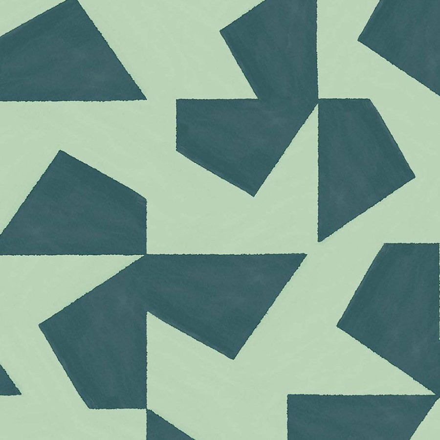 Zelená vliesová tapeta s geometrickým retro vzorem 318042 Twist Eijffinger - Twist