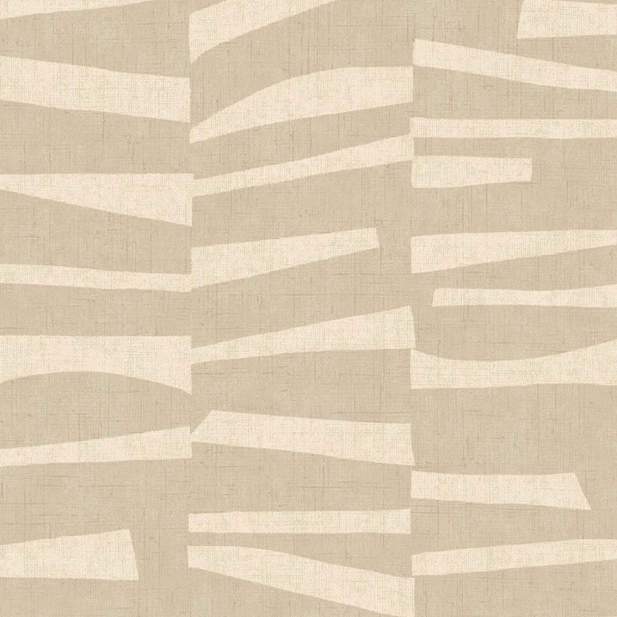 Béžová vliesová tapeta s geometrickým retro vzorem 318020 Twist Eijffinger - Twist