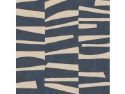 Modro-béžová vliesová tapeta s geometrickým retro vzorem 318022 Twist Eijffinger Tapety Eijffinger - Twist